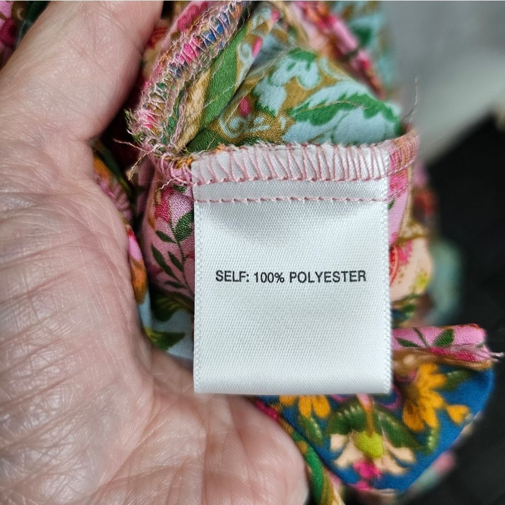 Rose & Olive Multicolor Patchwork Button Front Bl… - image 7